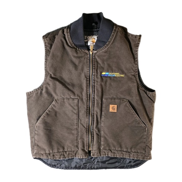 Carhartt Other - Carhartt Vest Mens Large Brown Duck Canvas Quilt Lined Insulated
